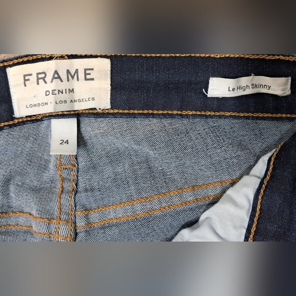 Frame Le High Skinny Distressed Destroyed Raw Hem Jeans Size 24 - Picture 8 of 16
